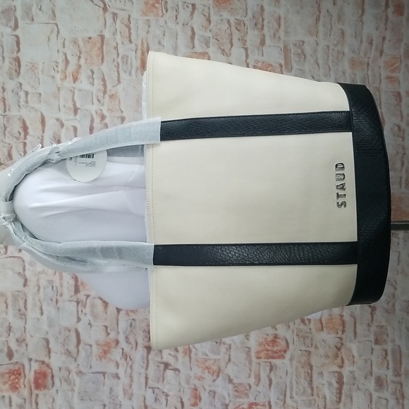 New STAUD Allora Leather Tote Bag - Picture 2 of 13